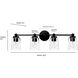 Lauryn 4 Light 30.5 inch Matte Black Vanity Light Wall Light